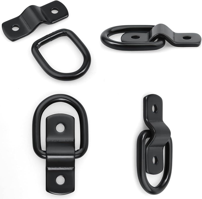 Greluma 8 PCS Heavy Duty Lashing Rank Black D-Ring Anchor Lashing Ring for Loads on Trailers, Trucks, RVs, Vans, ATVs, SUVs, Boats etc - Image 5