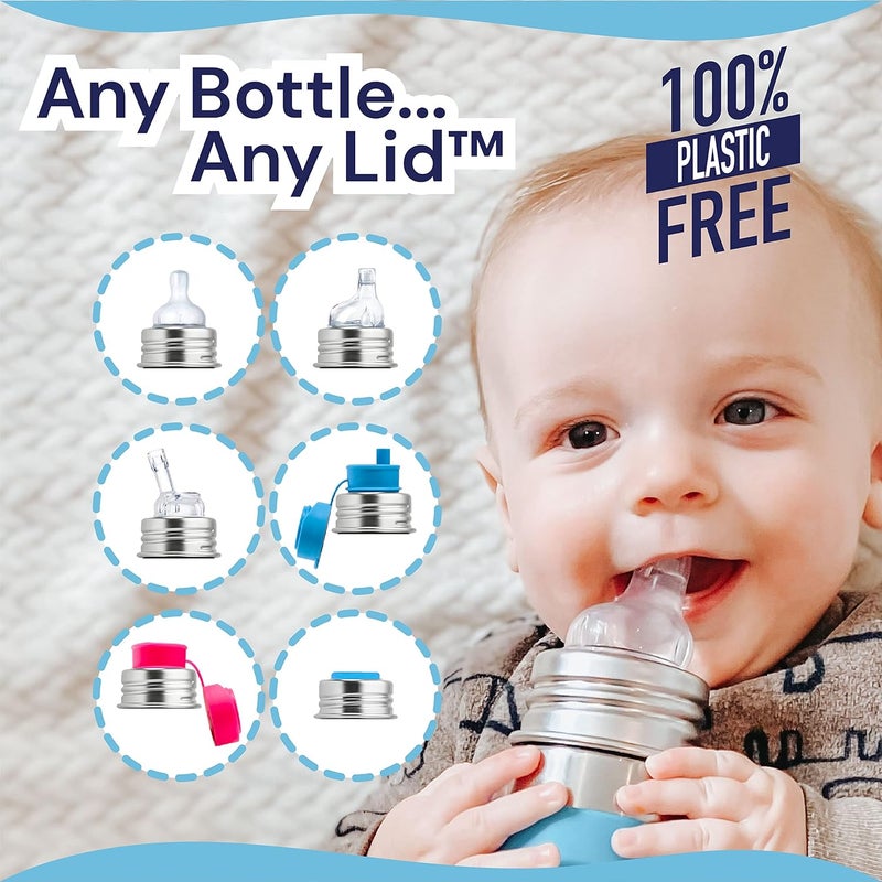 Pura Kiki Aqua Swirl Stainless Steel Sippy Cup - Image 5