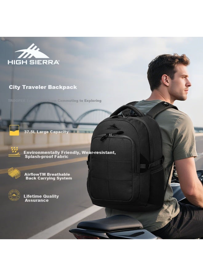 High Sierra Large Capacity Travel Backpack Mountaineering Bag Waterproof Expandable Wear-resistant Multi-functional Travel Bag Lightweight Double Shoulder Bag - Image 2