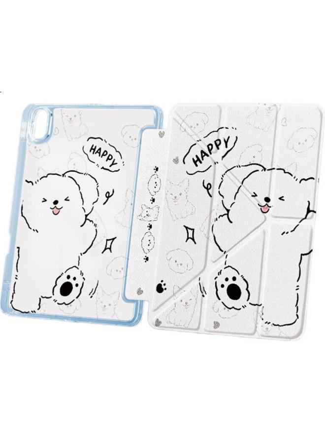 Shell Sister Suitable For Huawei Matepad Air 12 Protective Case 12-Inch Soft Light Version Anti-Bending Cute Cartoon Colorful Painting With Pen Slot Y-Type Three-Fold Simple Dog - Image 3
