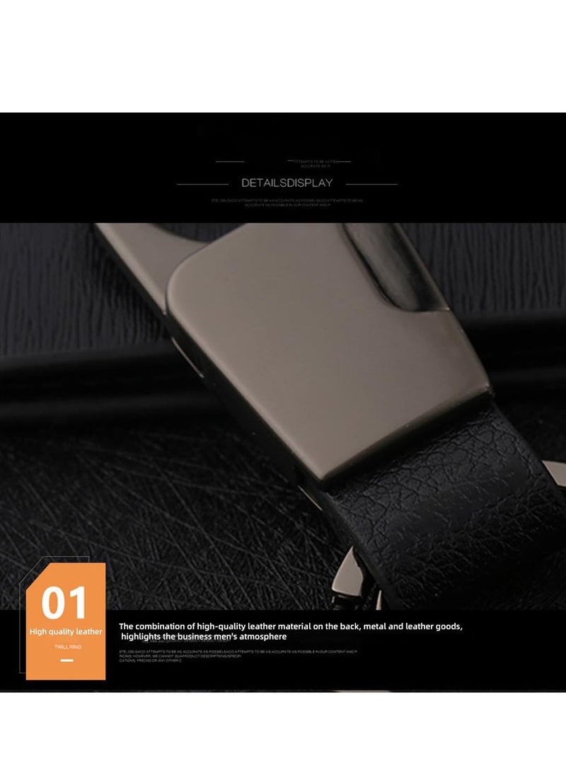 SYOSI Car Keychain, Leather Car Keychain Carabiner Clip with 2 Key Rings Hooks Holder Purse Belt, Heavy Duty Gift for Men Women (Black)  - Image 5