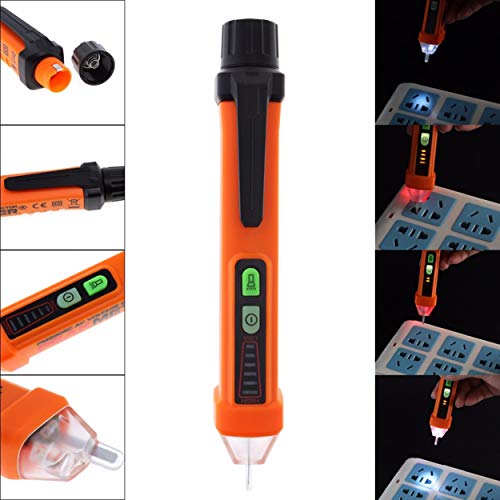 amiciSense Voltage Detector PEAKMETER PM8908C Non-Contact Voltage Tester 50-60Hz AC 12-1000V Pen Circuit Detector Electrical Tool with Work Light and 2 AAA Batteries - Image 2