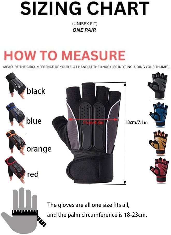 Generic Weightlifting Gloves, Available For Both Men And Women, Non-Slip Silicone And Wrist Support With Adjustable Velcro Straps, Suitable For Fitness Training Weightlifting, Cycling  - Image 2