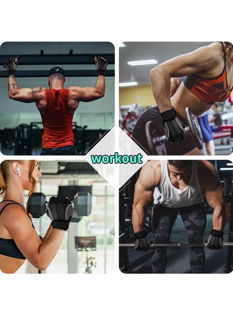 Weightlifting Gloves, Available For Both Men And Women, Non-Slip Silicone And Wrist Support With Adjustable Velcro Straps, Suitable For Fitness Training Weightlifting, Cycling