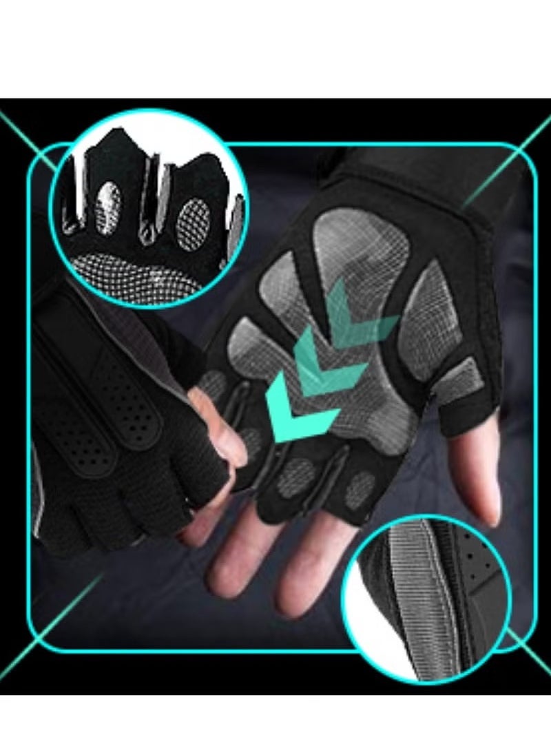 Generic Weightlifting Gloves, Available For Both Men And Women, Non-Slip Silicone And Wrist Support With Adjustable Velcro Straps, Suitable For Fitness Training Weightlifting, Cycling  - Image 5