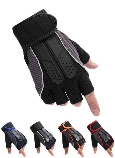 Weightlifting Gloves, Available For Both Men And Women, Non-Slip Silicone And Wrist Support With Adjustable Velcro Straps, Suitable For Fitness Training Weightlifting, Cycling
