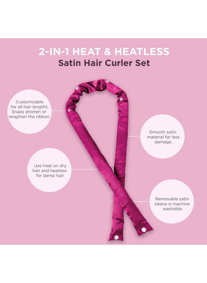 CONAIR Conair 2-in-1 Heat & Heatless Hair Curler - Heat/Heatless Curling Set Includes Satin Curling Ribbon, Claw Clip, 2 Scrunchies, USB Cord, and Satin Pouch  - Image 3