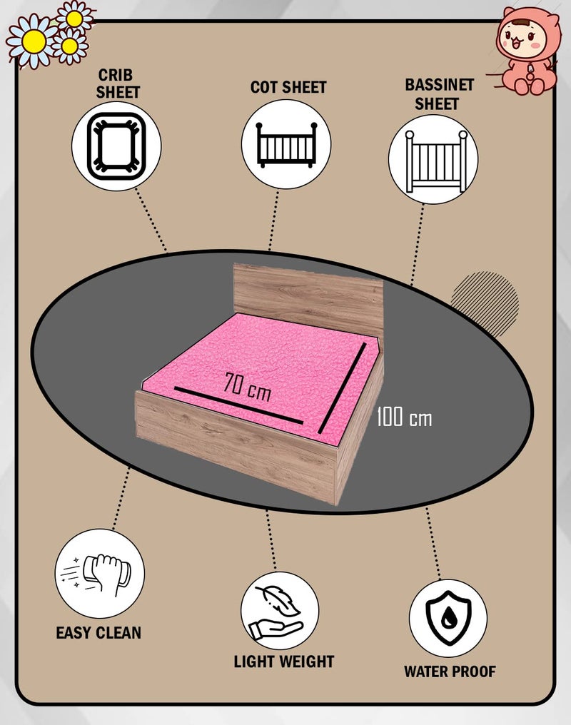 BTfash Baby Waterproof Reusable Super Soft Fast Drying Mattress Protector Medium Rose - Image 4