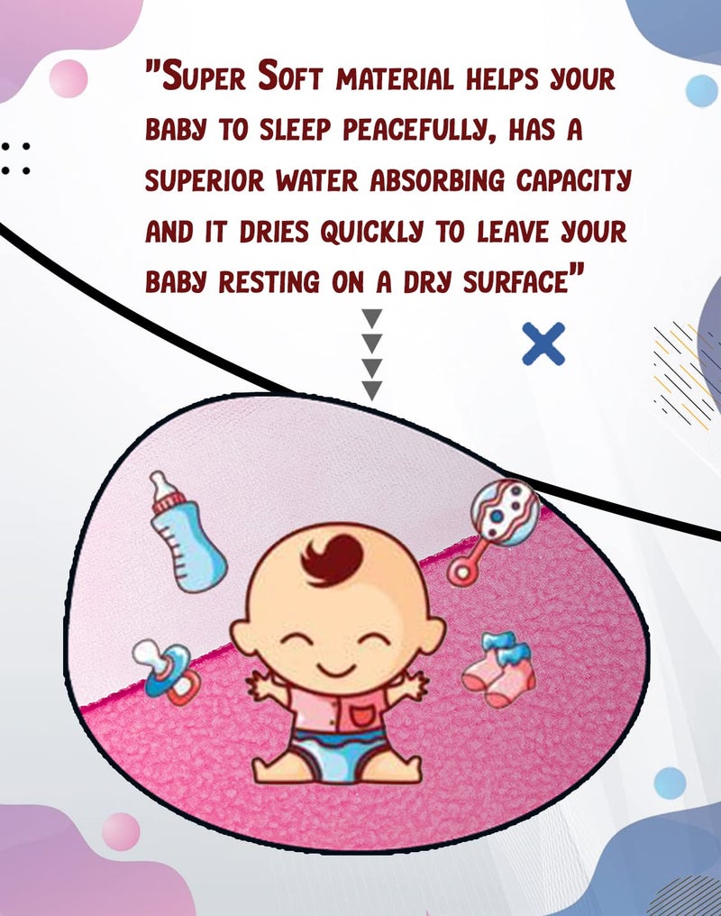 BTfash Baby Waterproof Reusable Super Soft Fast Drying Mattress Protector Medium Rose - Image 5