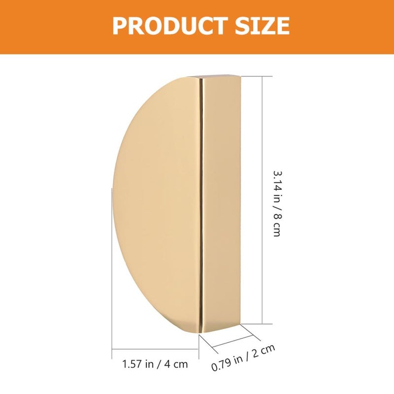 6 Pcs Semicircle Metal Furniture Pull Handles 64mm Hole Spacing Replacement Wardrobe Door Drawers Pulls Copper Finish For Cabinet Hardware - Image 3