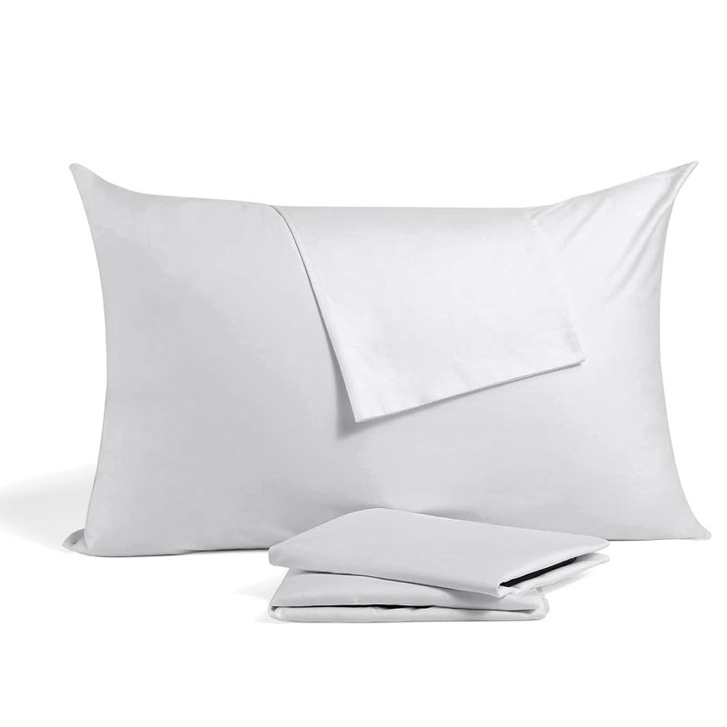 Toddler Travel Small Pillowcase 14x20 Inch Pack of 2 Zipper Closure 500 Thread Count 100 Soft Egyptian Cotton Decorative Travel Pillow Cover case 14x20 Silver Grey
