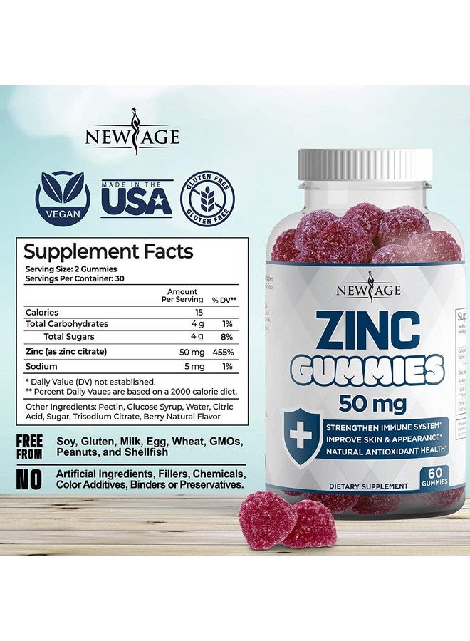 New Age Immune Defense Combo 2 Pack Vitamin D3 Gummies 5000 Iu 125Mcg & High Potency Zinc Gummies Immune Booster 120 Count - Image 4