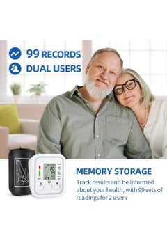 Houmt Blood Pressure Monitor Upper Arm Digital BP Machine for Home Use and Pulse Rate Detection Meter with Cuff 22-32cm 2×99 Sets Memory LCD Display  - Image 3