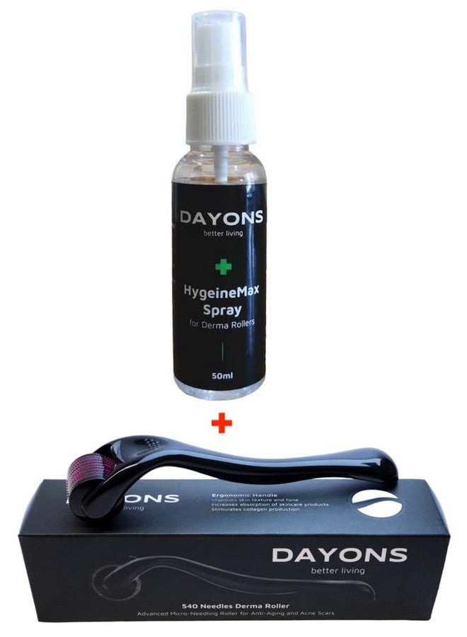 Dayons 0.5mm Derma Roller Kit - Microneedling Tool for Face, Beard, Hair Regrowth & Skin Care - Includes Cleanser & Storage Case - Reduces Acne Scars, Wrinkles & Stretch Marks (0.5mm Kit) - Image 1