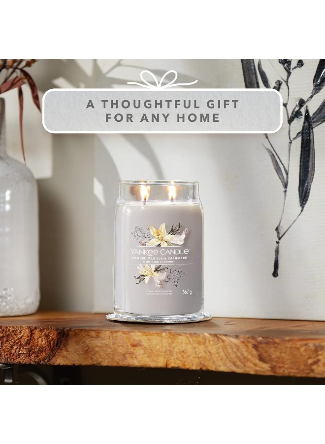 YANKEE CANDLE شمعة يانكي كاندل المعطرة | فانيليا مدخنة وكشمير | جرة كبيرة مع فتيلين مزدوجين | شمعة مصنوعة من خليط شمع الصويا تحترق لفترة طويلة | للنساء - Image 5