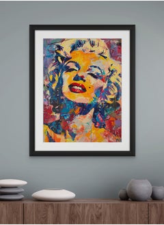 Art Decor Art Decor Marilyn Monroe Colorful Pop Art Portrait Painting Fine Art Frame with Matboard Modern Art Wall Art Wall Décor for Living Room Bedroom Home Office Gifting  - Image 1