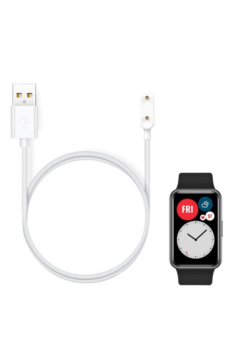S-Color 1M USB Charging Cable for Huawei Watch Fit 3/Huawei Watch Fit 2/Huawei Band 9/Huawei Band 8/Huawei Band 7/Huawei Band 6/Huawei Band 6 Pro/Honor Band 9/Honor Band 8/Honor Band 7/Honor Band 6/Honor Band 6 pro,Smart Watch Accessories Dock Charger Adapter Cable White - Image 2