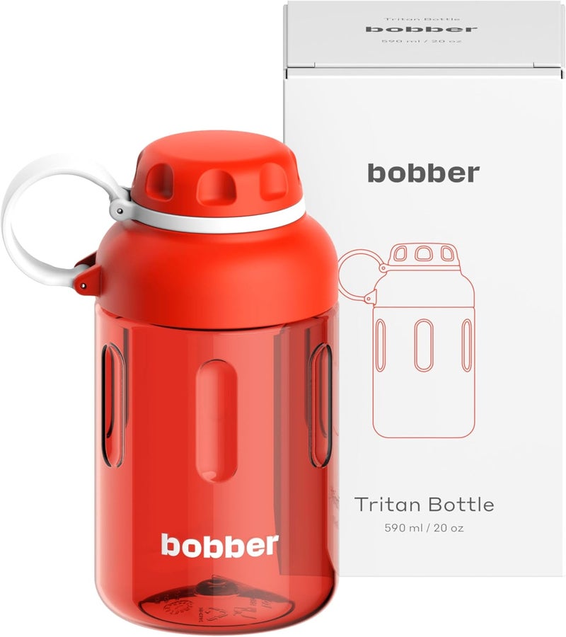BOBBER 20 oz Tritan Water Bottle with Fruit Infuser - BPA Free Plastic Bottle with Leak-Proof Lid, Dishwasher Safe, Great for Gym & Outdoor (Cayenne Red) - Image 1