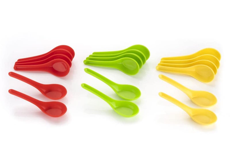 Puno Puno Plastic Soup Bowl Spoon Set(12 Piece Set) 12 Bowl and 12 Spoon - Image 5