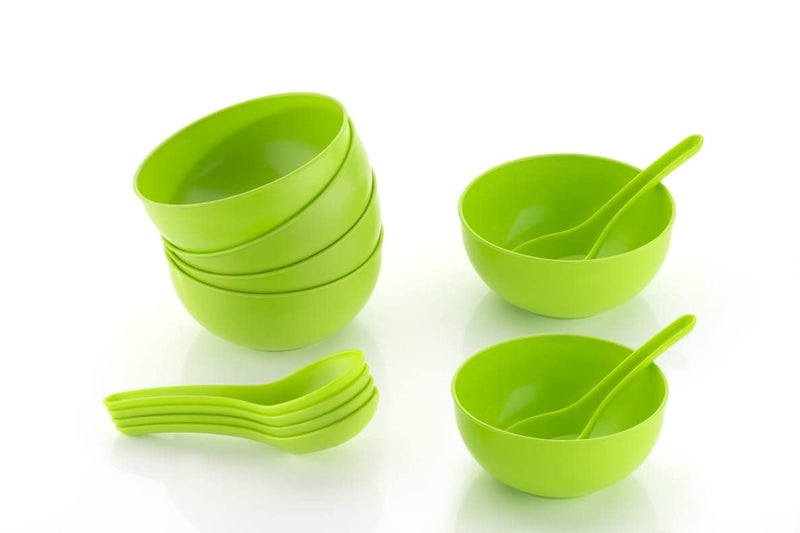 Puno Puno Plastic Soup Bowl Spoon Set(12 Piece Set) 12 Bowl and 12 Spoon - Image 3