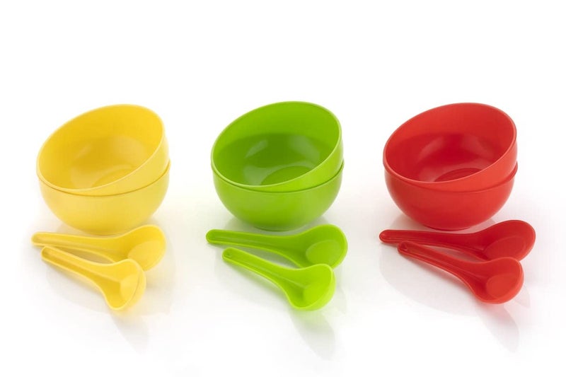 Puno Puno Plastic Soup Bowl Spoon Set(12 Piece Set) 12 Bowl and 12 Spoon - Image 2