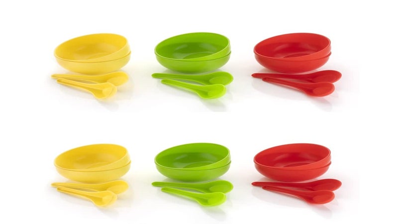 Puno Puno Plastic Soup Bowl Spoon Set(12 Piece Set) 12 Bowl and 12 Spoon - Image 1