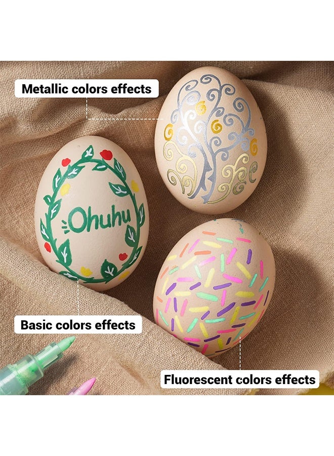 Ohuhu 12 Colours Acrylic Marker Pen, Stackable Colors, Premium Waterproof Permanent Paint, for Rock Painting, DIY Craft Projects, Ceramic, Glass, Canvas, Mug  - Image 3