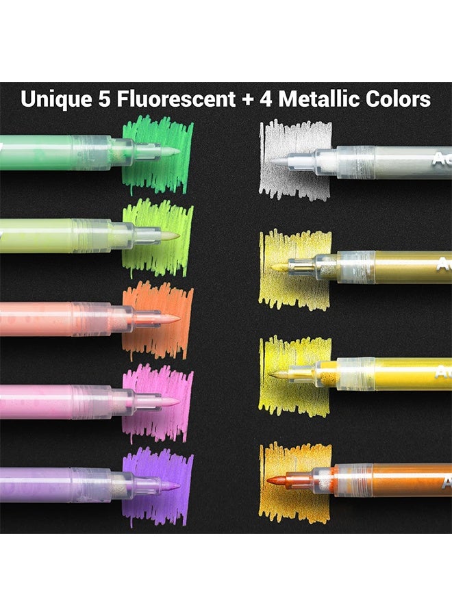 Ohuhu 12 Colours Acrylic Marker Pen, Stackable Colors, Premium Waterproof Permanent Paint, for Rock Painting, DIY Craft Projects, Ceramic, Glass, Canvas, Mug  - Image 2
