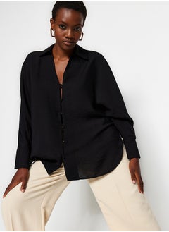 trendyol Black Oversize/Creature Woven Shirt TWOAW24GO00017  - Image 1