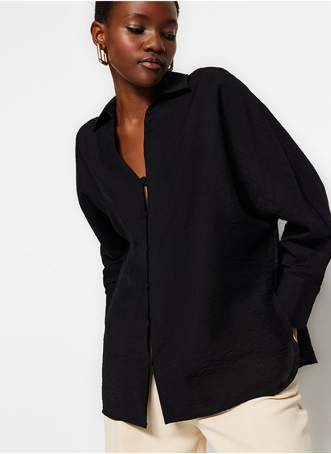 trendyol Black Oversize/Creature Woven Shirt TWOAW24GO00017  - Image 2