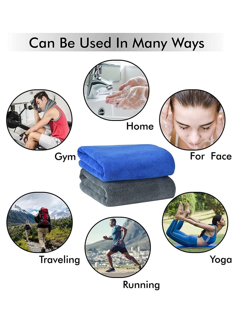 فابينني منشفة رياضية من 3 قطع من الألياف الدقيقة / منشفة يد / منشفة وجه / منشفة تنظيف سيارة من الألياف الدقيقة ناعمة ومتينة 50x90 سم أسود - Image 5