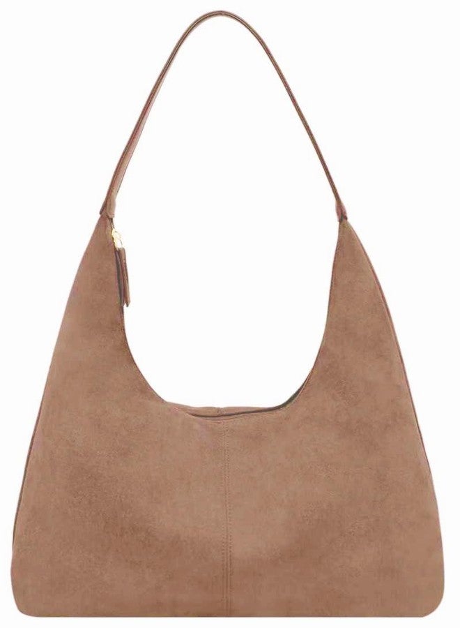 AISIWAN Women’s Trendy Suede Tote Bag Shoulder Bags For Women Fall Underarm Bag Winter Hobo Bag Work Purses Suede Travel Handbag - Image 1