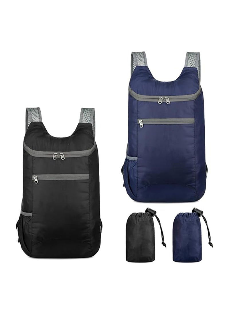 SYOSI 2 Pcs Ultra Lightweight Backpack, Small Foldable Hiking Rucksack, Durable Lightweight Packable Backpack, Storage Bag Multi-Functional Daypack for Outdoor Sport Travelling Walking Hiking Camping  - Image 1