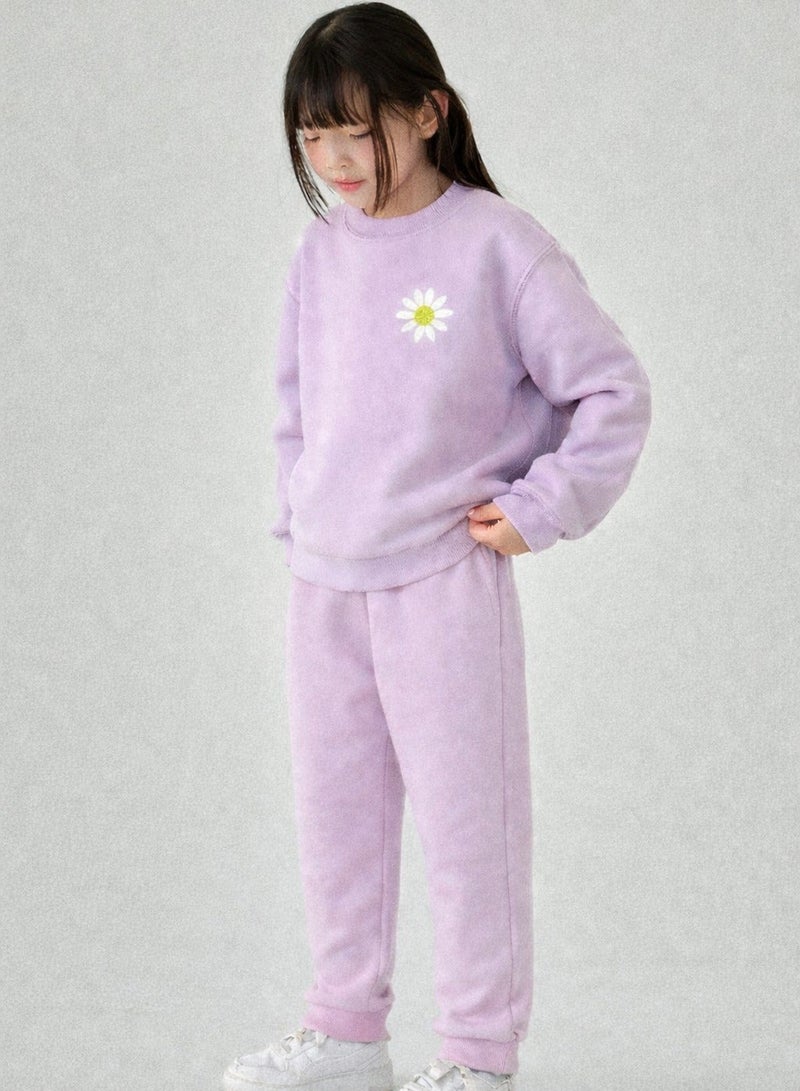 Luay Girls Winter Co-ord Set | Organic Cotton Top & Bottom | SoftCozy Winter Wear | Stylish Outfit ( Pink) - Image 1