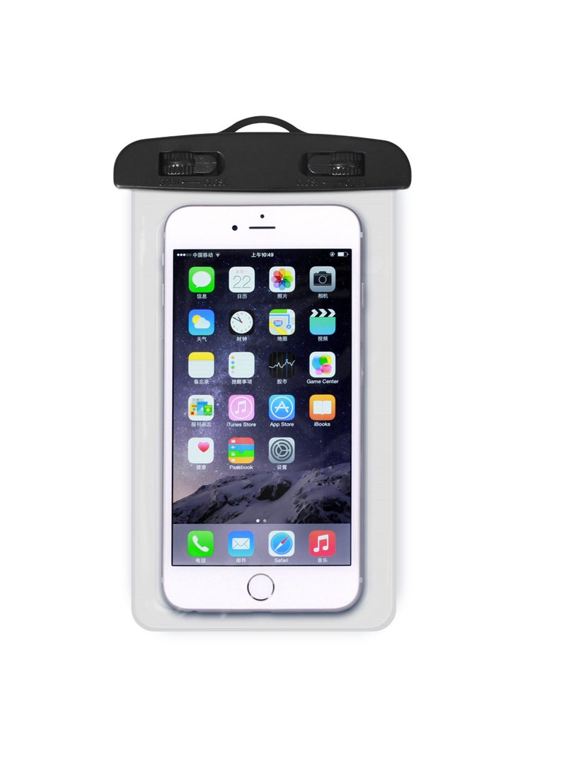 Generic Transparent mobile phone waterproof bag touch screen PVC waterproof mobile phone case swimming hot spring photo large screen mobile phone bag White Radiant