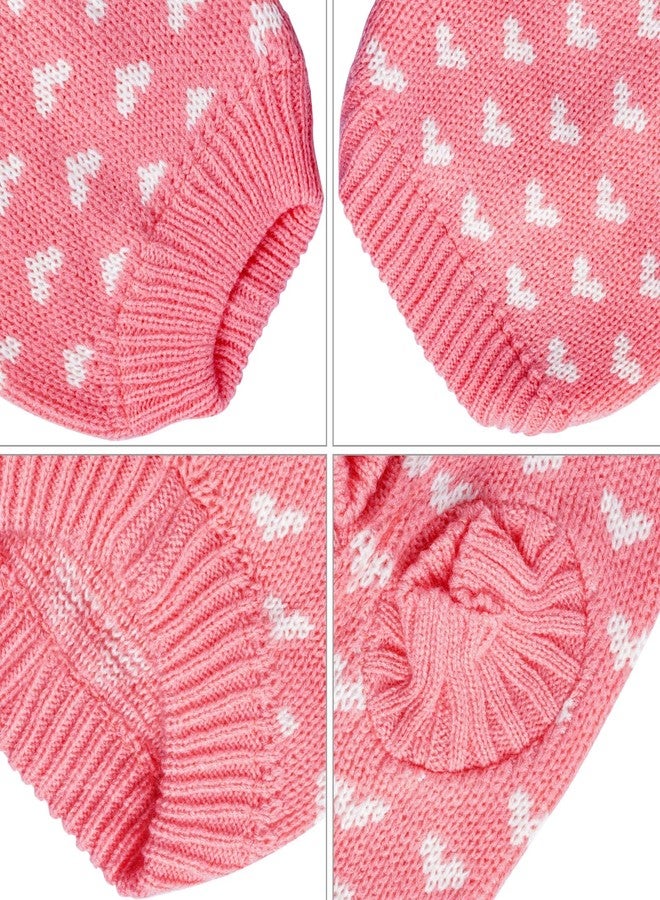 Dxhycc Dog Knitted Sweater Dog Heart Sweater Puppy Sweater Warm Soft Pet Holiday Clothes for Large Cats and Dogs (Pink, L) - Image 3