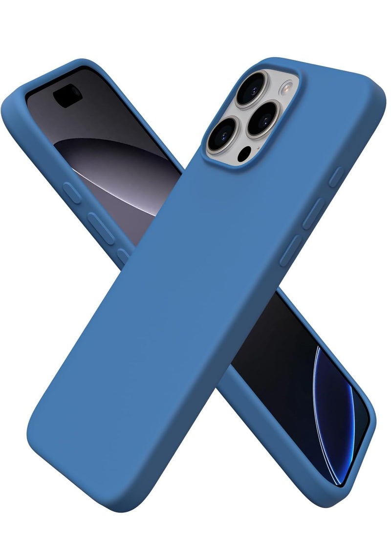 ELTRAZONE Soft Blue Silicone Case for iPhone 16 Pro Max - Anti-Scratch & Shockproof Protection - Image 1