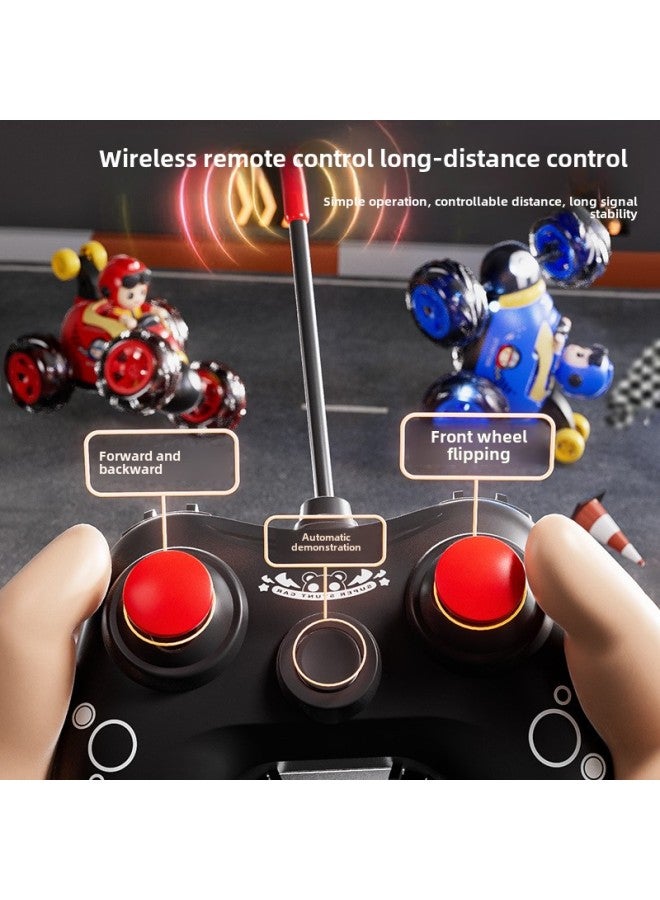 سيارة كهربائية للأطفال تعمل بالتحكم عن بعد، لعبة سباق السيارات على الطرق الوعرة، سيارة حيلة للأولاد، لعبة سيارة قلابة، هدية عيد ميلاد - اللون: صندوق هدايا حيلة قلابة أحمر】 - Image 4