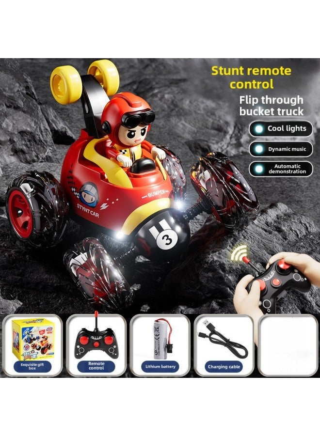 سيارة كهربائية للأطفال تعمل بالتحكم عن بعد، لعبة سباق السيارات على الطرق الوعرة، سيارة حيلة للأولاد، لعبة سيارة قلابة، هدية عيد ميلاد - اللون: صندوق هدايا حيلة قلابة أحمر】 - Image 1