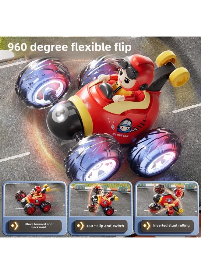 سيارة كهربائية للأطفال تعمل بالتحكم عن بعد، لعبة سباق السيارات على الطرق الوعرة، سيارة حيلة للأولاد، لعبة سيارة قلابة، هدية عيد ميلاد - اللون: صندوق هدايا حيلة قلابة أحمر】 - Image 3