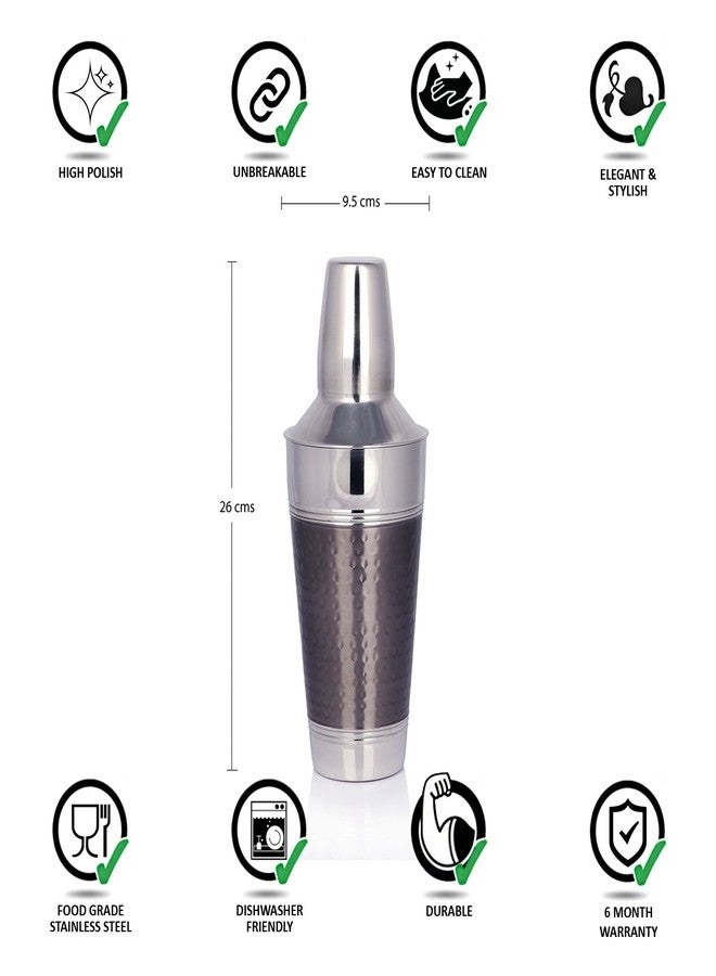 Urban Snackers Stainless Steel Cocktail/mocktail Shaker, Silver, US6381 - Image 3