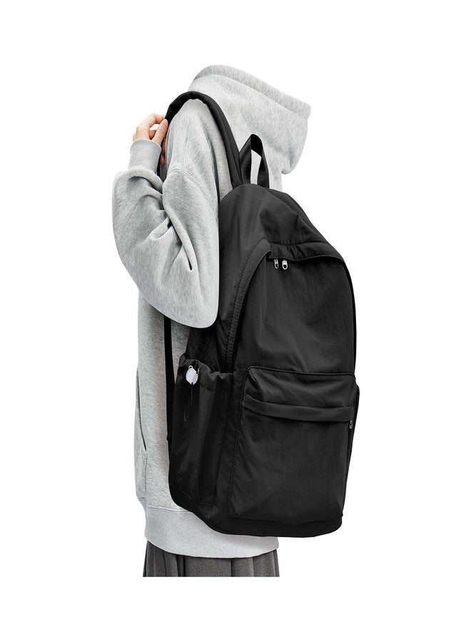 BJLFS Black Backpack for School, High School Bookbag Back Pack for Teens Girls Boys, Lightweight College Backpack Book Bag for Women Men, Simple Casual Daypack Backpack Mochilas Escolares para Adolescentes - Image 1