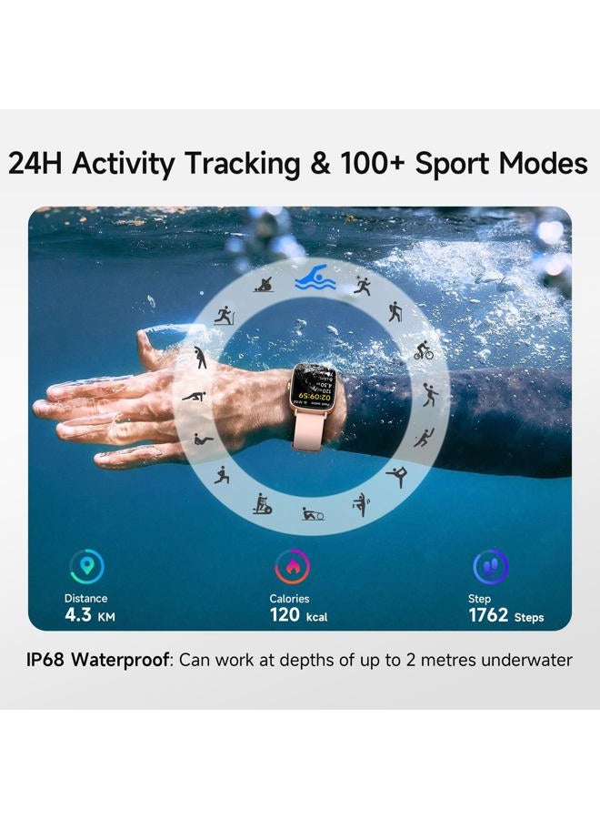 aeac Smart Watch for Women, 1.85" HD Smartwatch Compatible iPhone/Samsung/Android (Answer/Make Calls), 100+ Sport Modes Fitness Tracker with Heart Rate/Sleep/SpO2 Monitor, IP68 (Rose Gold) - Image 5