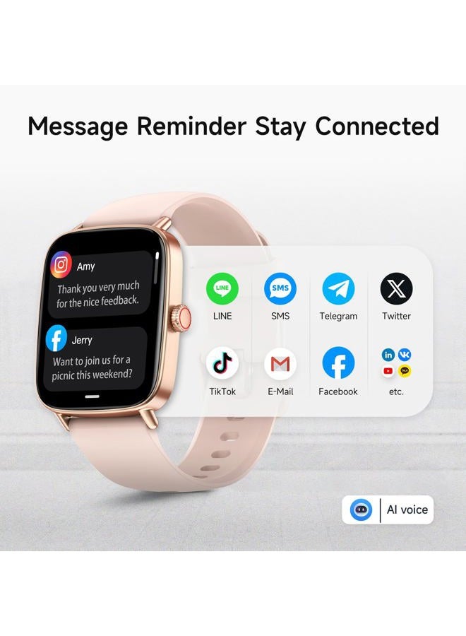 aeac Smart Watch for Women, 1.85" HD Smartwatch Compatible iPhone/Samsung/Android (Answer/Make Calls), 100+ Sport Modes Fitness Tracker with Heart Rate/Sleep/SpO2 Monitor, IP68 (Rose Gold) - Image 2