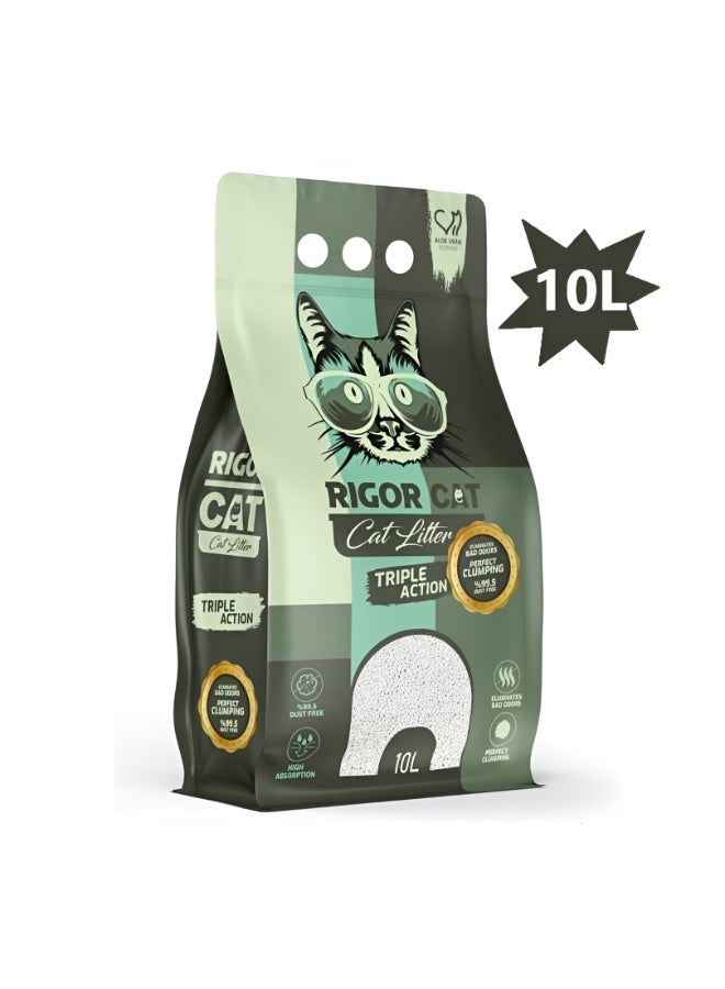 RIGOR Cat Litter 10Liter Aloe Vera Scented TRIPLE ACTION - Image 1