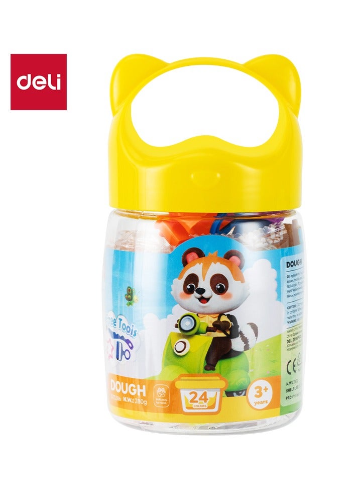Deli Deli CLAY DOUGH 24 COLORS ,280GM WITH TOOL KIT(EXPLORA ) - Image 1