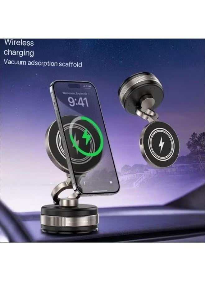 JAJEEK Upgraded Vacuum Magnetic Wireless Charger Suction Phone Mount – Fast Charging for iPhone 12/13/14/15/16 Series, Perfect for Car, Mirror, Gym, and Home Use, Strong Magnetic Hold, 360° Adjustable Viewing Angle, Easy Installation, Universal Compatibility for Smartphones  - Image 2
