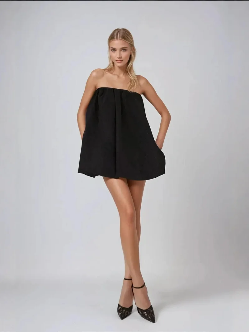 HICCUP Strapless Balloon Mini Dress