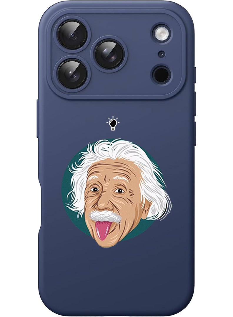 Theodor Protective Slim Fit Case Liquid Silicone Cover with Full Body Protection Anti-Scratch Shockproof Case For Apple iPhone 17 Pro Max (Blue) Einstein idea - Image 1