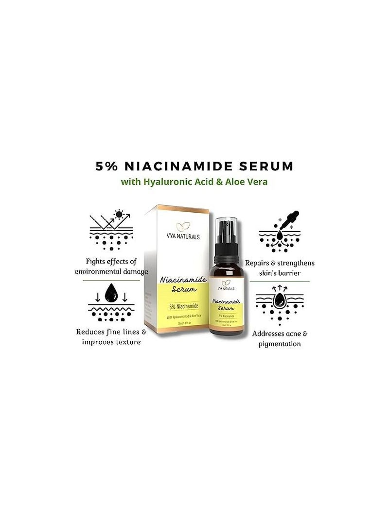 Vya Naturals 100% Parbens and Sulphate Free 5% Niacinamide Day and Night Face Serum